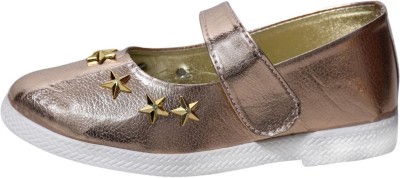 New Collection Girls Velcro Ballerinas(Gold)