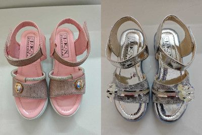 Nesco Girls Sling Back Strappy Sandals(Multicolor , 7.5-8 Year)