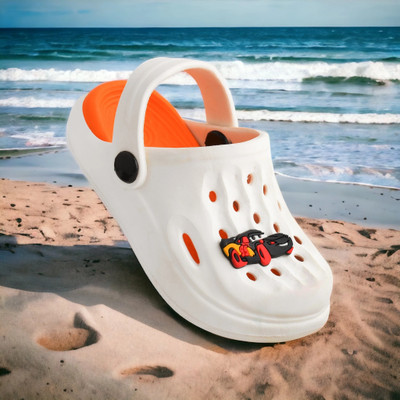 TRZ Boys Sling Back Clogs(White , 2-2.5 years)