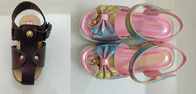 Nesco Girls Sling Back Strappy Sandals(Multicolor , 13 - 14 Years)