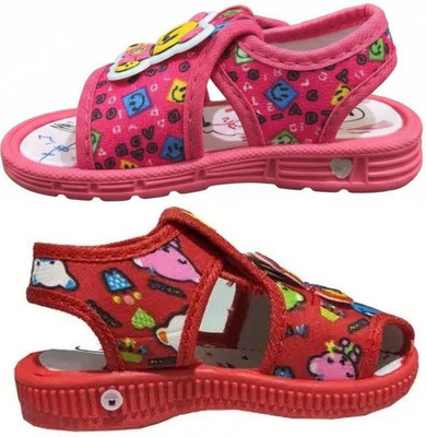 FEETPER Boys & Girls Slip-on Sports Sandals(Pink , 12-18 Months)