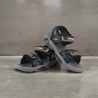 LEVOT Boys & Girls Velcro Strappy Sandals(Black , 8-9 YEARS)
