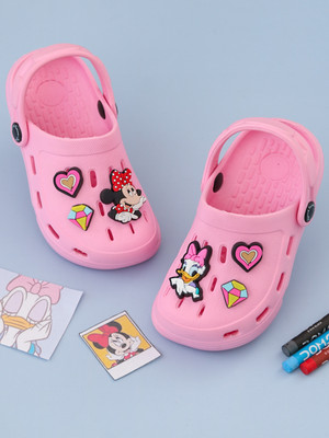 Disney By Yellow Bee Minnie Girls Sling Back Clogs(Pink , 5-5.5Years)