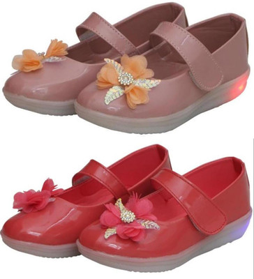 New Collection Girls Velcro Flats(Green , 5-5.5Years)