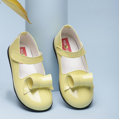 Miss & Chief Girls Strap Flats(Yellow , 2.5-3 YEARS)