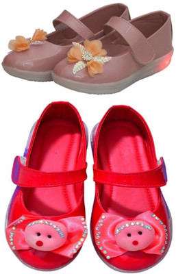 New Collection Girls Velcro Flats(Brown , 1 - 2 Years)