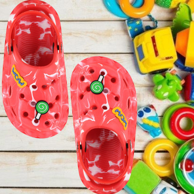 SMARTOTS Boys & Girls Sling Back Clogs(Red , 5.5-6 Years)