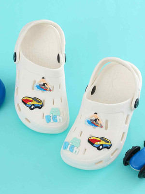 Yellow Bee Boys Sling Back Clogs(White , 5-5.5 Years)