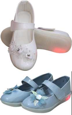 New Collection Girls Velcro Flats(Green , 5-5.5Years)