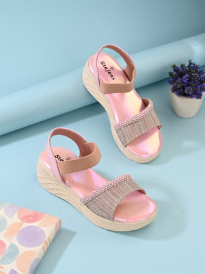 Stefens Girls Slip-on Wedges(Pink , 8-9 Years)