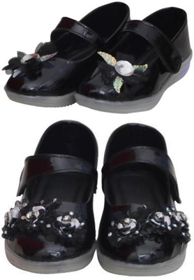 New Collection Girls Velcro Flats(Green , 7-5-8Years)