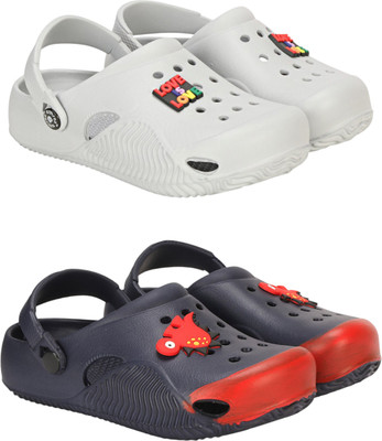 RIFOF Boys & Girls Slip-on Clogs(Grey , 10-11 Years)