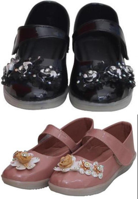 New Collection Girls Velcro Flats(Green , 7-5-8Years)