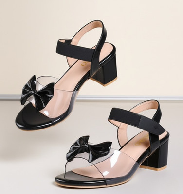 Tecotoes Girls Sling Back Heels(Black , 7-8 Year)