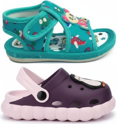 FEETPER Boys & Girls Slip-on Sports Sandals(Blue , 3-3.5 year)