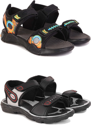 PENNEN Boys & Girls Velcro Sports Sandals(Grey , 9-10 Years)