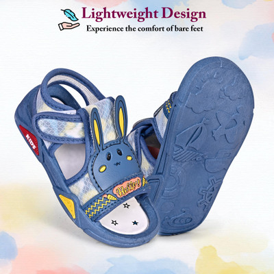 LEVOT Boys & Girls Velcro Sports Sandals(Blue , 15-18 MMONTHS)