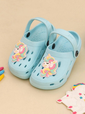 Yellow Bee Girls Sling Back Clogs(Blue , 5.5-6Years)