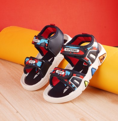 kats Boys & Girls Velcro Sports Sandals(Red)