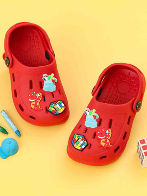 Yellow Bee Boys Sling Back Clogs(Red , 5-5.5 Years)