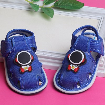 Baby Moo Boys & Girls Velcro Flats(Blue , 3-6M)