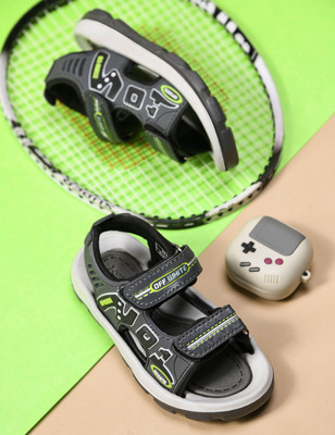 kats Boys & Girls Velcro Strappy Sandals(Grey , 3.5-4 YEARS)