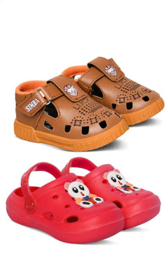 Firstcliq Boys & Girls Strap Strappy Sandals(Red , 3.5 year to 4 year)