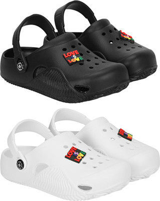 RIFOF Boys & Girls Slip-on Clogs(Black , 8-9 Years)