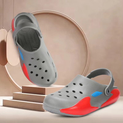 FLYNFIT Boys Slip-on Clogs(Grey , 8 - 9 Years)