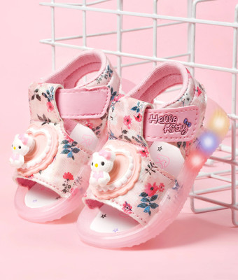 kats Boys & Girls Velcro Sports Sandals(Pink , 6-9 Months)