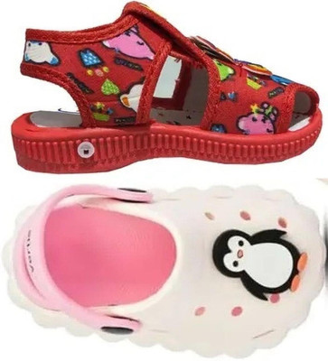 FEETPER Boys & Girls Slip-on Sports Sandals(Red , 4-5 Years)