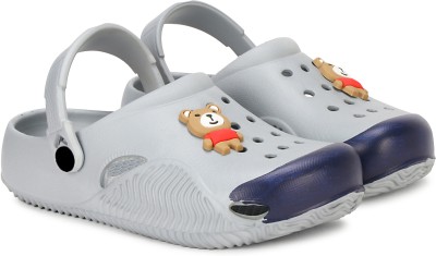 WOCMEC Boys & Girls Slip-on Clogs(Grey , 10-11 Years)