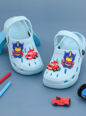 Yellow Bee Boys Sling Back Clogs(Blue , 7-7.5 Years)
