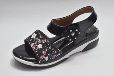 Aqe India Girls Velcro Wedges(Black ,)