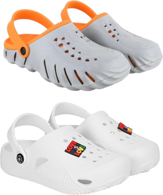 RIFOF Boys & Girls Slip-on Clogs(Grey , 8-9 Years)