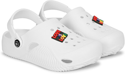RIFOF Boys & Girls Slip-on Clogs(White , 4-5 Years)