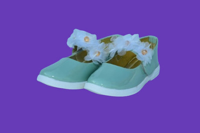 New Collection Girls Velcro Flats(Green , 6-6.5years)