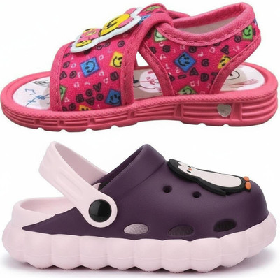 FEETPER Boys & Girls Slip-on Sports Sandals(Pink , 12-18 Months)