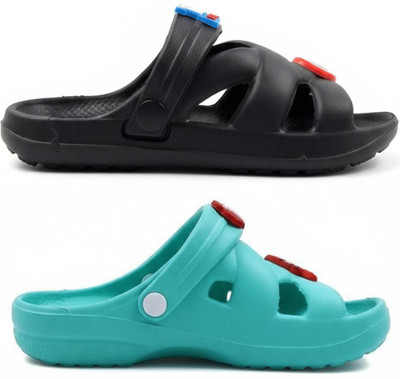 plushwalk Boys & Girls Slip-on Clogs(Black , 12 to 18 Months)