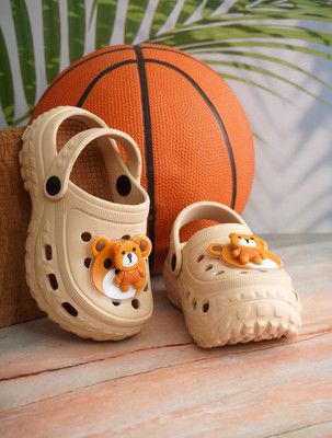 GOKIK Boys & Girls Sling Back Clogs(Beige , 6 - 7 year)