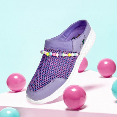 Hopits Girls Slip-on Mule(Slip ons)(Purple , 8-9 Year)