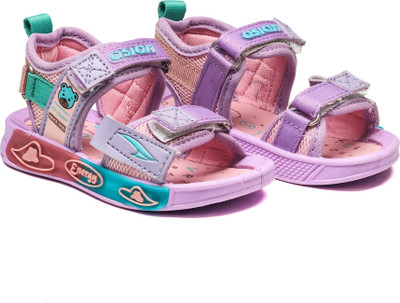 asian Boys & Girls Velcro Sports Sandals(Purple , 3.5-4 Years)