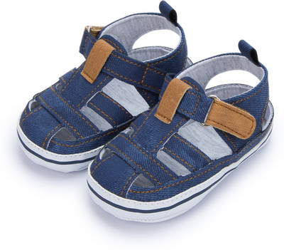 Neska Moda Boys Velcro Strappy Sandals(Blue , 6 - 9 Month)