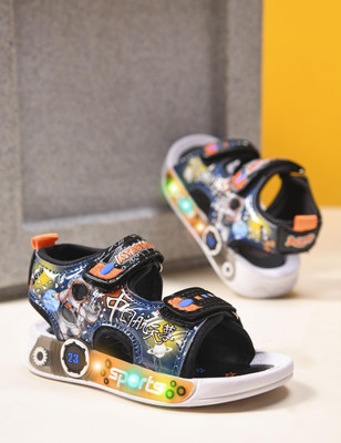 kats Boys & Girls Velcro Strappy Sandals(Dark Blue , 3.5-4 YEARS)