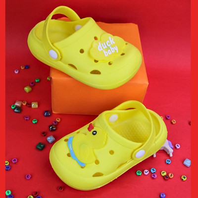Neska Moda Boys & Girls Sling Back Clogs(Yellow , 21-24 Months)