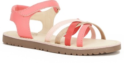 Bubblegummers Girls Velcro Strappy Sandals(Red , 16 Years and Above)