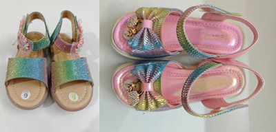 Nesco Girls Sling Back Strappy Sandals(Multicolor , 9-10 Year)