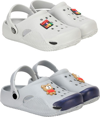 RIFOF Boys & Girls Sling Back Clogs(Grey , 11-12 Years)