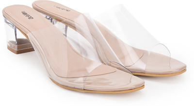 action Girls Slip-on Heels(Beige , 14 - 15 Years)