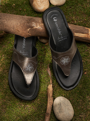 Aeroblu Women Slippers(Grey , 3)